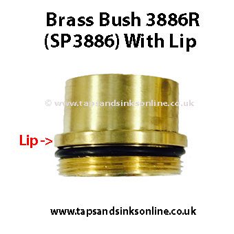 3868R Brass Bush, Brass Bush, Two Lever Kitchen Tap